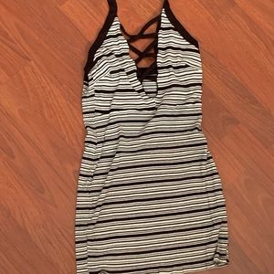 Cross deep v dress